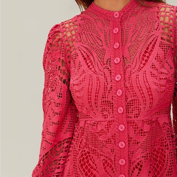 FARM Rio Pink Guipire Lace Maxi Dress - Picture 2 of 4